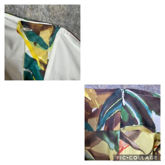 Chico's‎ Asymmetrical Midi Tropical Floral Flowy Handkerchief Hem Skirt - Sz 16 - Picture 9 of 10